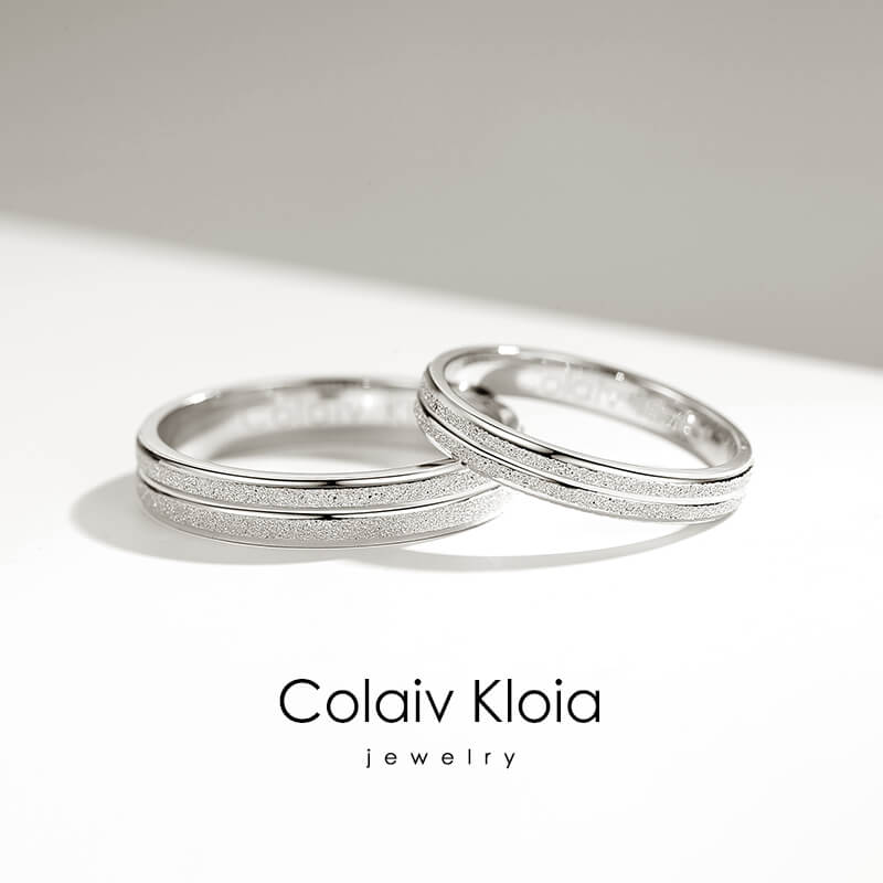 Colaivkloia情侣戒指男女对戒银一对婚戒时尚饰品七夕情人节生日礼物送男女友 310情侣一对价（男女码数备注） 开口可调节