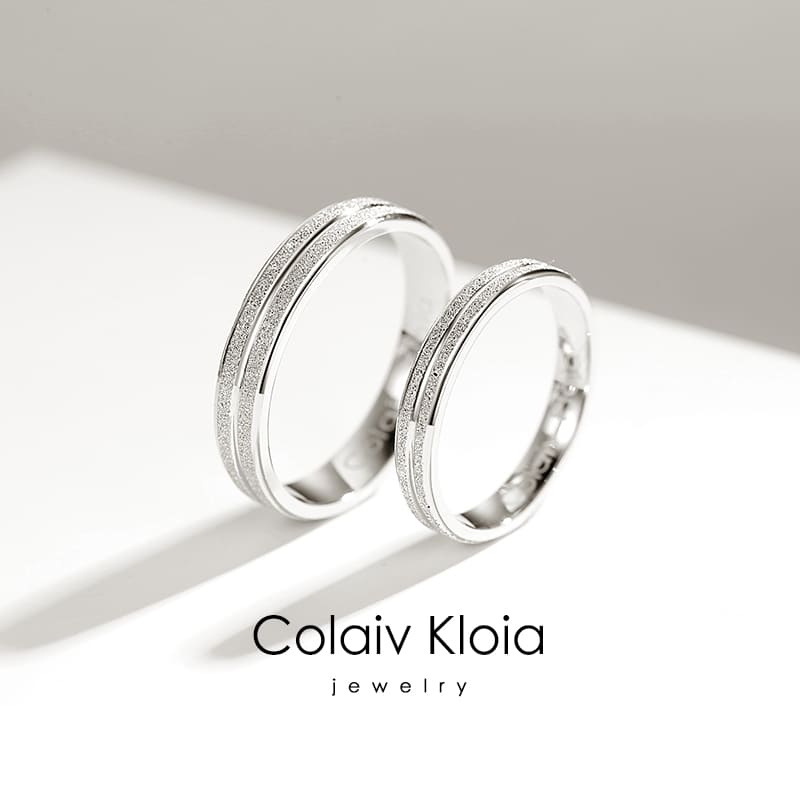 Colaivkloia情侣戒指男女对戒银一对婚戒时尚饰品七夕情人节生日礼物送男女友 310情侣一对价（男女码数备注） 开口可调节
